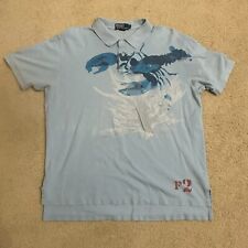 Camisa polo masculina XL azul lagosta golfe F2 Splash preppy casual Ralph Lauren comprar usado  Enviando para Brazil