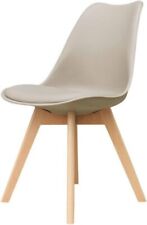 Krzesło ZONS Alba wykonane z polipropylenu Taupe z drewnianymi nóżkami w stylu skandynawskim 2 krzesła na sprzedaż  PL