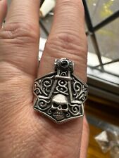 925 silver skull ring for sale  LONDON