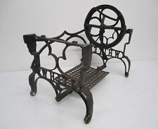 Vtg Antique White Cast Iron Metal Sewing Machine Treadle Base Industrial Table for sale  Akron