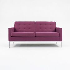 2015 Florence Knoll Two Seat Settee Loveseat Sofa in Purple Fabric Model 1205S2 for sale  Shipping to South Africa