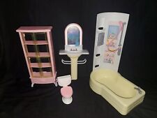 Vintage Barbie Dollhouse Bathroom Furniture, Shower, Toilet, Sink & Cabinet  for sale  Shipping to South Africa