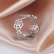 Anéis femininos de aço inoxidável anel ajustável coração pata de gato flor cobra joia comprar usado  Enviando para Brazil