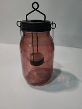 Linterna Mason Jar con vela de luz verde azulada segunda mano  Embacar hacia Argentina