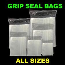 GRIP SEAL BAGS Self Resealable Clear Polythene Poly Plastic Zip Lock *All Sizes* for sale  Shipping to South Africa
