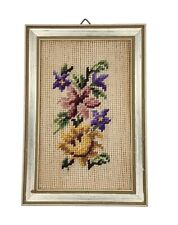 Vintage floral needlepoint for sale  Fredericksburg
