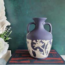 Used, Wedgwood Portland Blue Vase Jasperware Twin Handled 6" tall Great Condition for sale  Shipping to South Africa