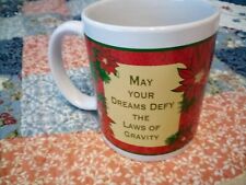 Red Flowers HH Gift  Coffee Tea Cup MAY YOUR DREAMS DEFY THE LAWS OF GRAVITY EUC for sale  Shipping to South Africa