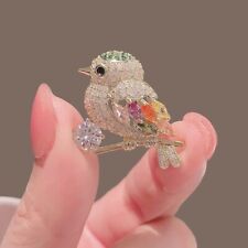 Crystal Coloured Bird Brooch Pin Women Wedding Party Jewellery Collection Gift, used for sale  Shipping to South Africa