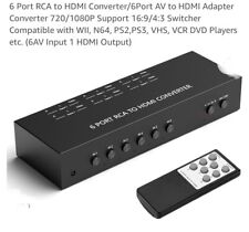 6 Port RCA to HDMI Converter/6Port AV to HDMI Adapter Converter 720/1080P , used for sale  Shipping to South Africa