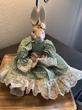 Used, Cute Vintage Wendy Wabbit Doll House of Lloyd Porcelein Head Green Dress Bunny for sale  Shipping to South Africa