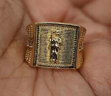 Anillo enchapado en oro de diseño de Saint Jude para hombre/laminado dorado San Judas Tadeo anillo segunda mano  Embacar hacia Argentina