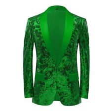 Casaco masculino verde brilhante lantejoulas blazers terno jaqueta desgaste de palco fantasia de festa novo comprar usado  Enviando para Brazil