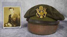WWII US Army military uniform dress jacket visor cap crusher Officer hat named comprar usado  Enviando para Brazil