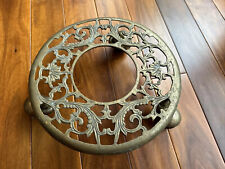 Vintage Brass Plant Stand 11” Round Rolling Swivel Wheels Taiwan Interpur for sale  Shipping to South Africa