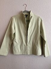 Chaqueta ligera con cremallera de cuello de pie Eileen Fisher verde claro texturizada talla S segunda mano  Embacar hacia Argentina