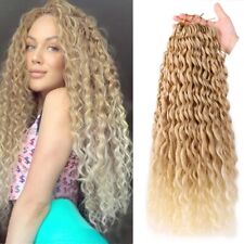 Tranças de cabelo de crochê afro encaracolado macio 24" medo onda solta trança extensão de cabelo, usado comprar usado  Enviando para Brazil