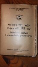 motocykl WSK 175 instrukcja obsługi dowód reistracyjny Sw jakości na sprzedaż  PL