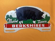 Market Berkshires Hog Pig Swine Agriculture Painted Ad License Plate Topper Sign for sale  Whitehouse
