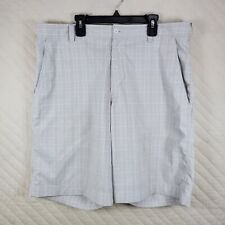 Used, Nike Golf Men’s Chino Dri-Fit Size 34 White Plaid Sports Shorts Light Stain for sale  Shipping to South Africa