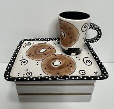 Conjunto de caneca e bandeja de café de cerâmica BAGEL - 12 oz comprar usado  Enviando para Brazil