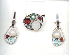 Used, DANIEL VIOR 925 Silver OPUNTIA Enamel Ring & EARRING SET 640 - FREE SHIPPING for sale  Shipping to South Africa