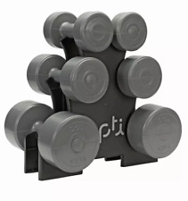 Opti Circular Vinyl Dumbbell Tree Set For Gym Exercises Workout Fitness Set 15kg for sale  Shipping to South Africa