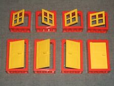 LEGO 8 Ventanas y Puertas Grandes con Marcos y Pertura - Amarillo y Rojo, usado segunda mano  Embacar hacia Argentina
