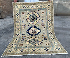 4x5 Ft,  Afghan Chobi Oushak Blue Rug, Serapi Design Rug, Natural Dyed, L672, used for sale  Shipping to South Africa