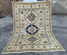 4x5 Ft,  Afghan Chobi Oushak Blue Rug, Serapi Design Rug, Natural Dyed, L672 for sale  Shipping to South Africa