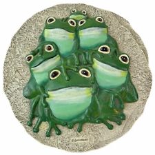 Spoontiques Frog Family Steppingstone Stone Garden 3D Wall Art Cast Resin 9.5" for sale  Shipping to South Africa