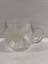 Nestle Nescafe Etched Clear Glass World Globe Coffee Mug Cup for sale  Shipping to South Africa