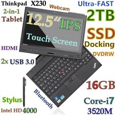 ThinkPad X230 TABLET i7-3520M UltraFAST 2TB SSD 16GB 12.5 IPS TOUCH + Dock DVDRW for sale  Shipping to South Africa