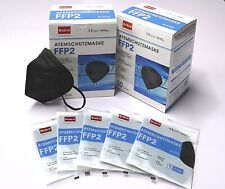 50 x FFP2 Maske Atemschutzmaske Schwarz Zertifiziert 5-Lagig Mundschutz CE0370 gebraucht kaufen  Diemelsee