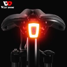 Luz trasera trasera LED recargable para bicicleta USB para bicicleta West Biking 9 modos segunda mano  Embacar hacia Argentina