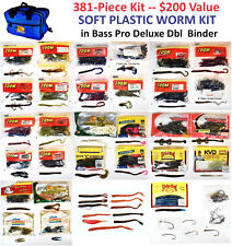381-Piece SOFT PLASTIC WORM BAIT Pro Bass DELUXE DOUBLE WORM BINDER Gene Larew, used for sale  Shipping to South Africa