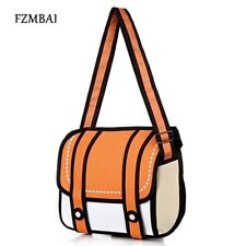 Bolsa de ombro feminina moda 2D desenho 3D papel desenho animado quadrinhos comprar usado  Enviando para Brazil