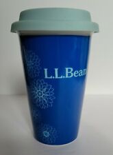 Used, LL Bean Coffee Cup Double Wall Hot Beverage Floral Design Rubber Lid Blue for sale  Shipping to South Africa