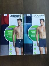 Cuecas boxer Jockey 4 mistura de algodão cinza azul vermelho novas etiquetas masculinas comprar usado  Enviando para Brazil