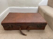 Vintage leather suitcase for sale  NEWTON ABBOT