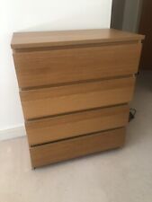 ikea malm chest of drawers oak for sale  LONDON