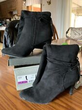 Used, Black suede boots with heel size 6.5 for sale  Shipping to South Africa