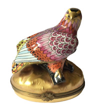 Used, Stunning Large Limoges Peint Main Gilded Bird Of Prey Trinket Box for sale  Shipping to South Africa