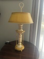 "Lámpara de mesa de hojalata vintage estilo francés Leviton color amarillo doble enchufe 27""" segunda mano  Embacar hacia Argentina
