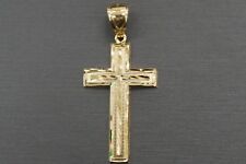 Pingente crucifixo masculino feminino cruzado corte diamante ouro amarelo 14K sólido 1,75 pol. comprar usado  Enviando para Brazil