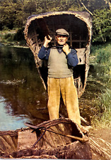 Postcard coracle primitive for sale  NORTHAMPTON