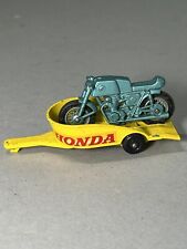 Used, 1967 Matchbox Lesney #38 Blue Honda Motorcycle & Yellow Trailer Vintage for sale  Shipping to South Africa