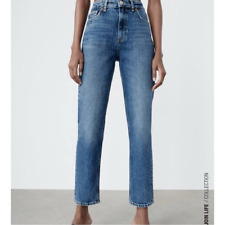 Zara Mom Jeans Cintura Alta Cintura Alta Talla 8 L Azul Vaqueros Pierna Recta segunda mano  Embacar hacia Argentina