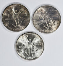 Lot of three 1oz .999 Silver Mexican Libertads toned SI-NE 99c NO RESERVE  for sale  San Francisco