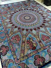 Silk Rug  - 13′ * 10′ FT -  4 x 3 m Silk Carpet Navy Turquoise Tiffany for sale  Shipping to South Africa